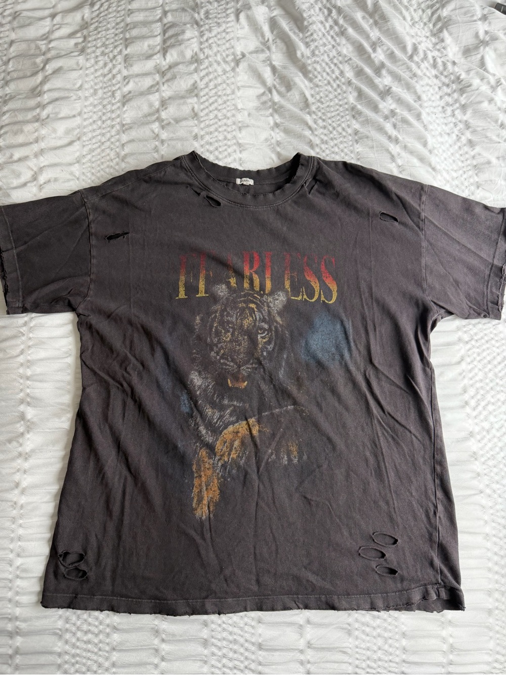 Garage Black Graphic 'Fearless' Tiger Tee
